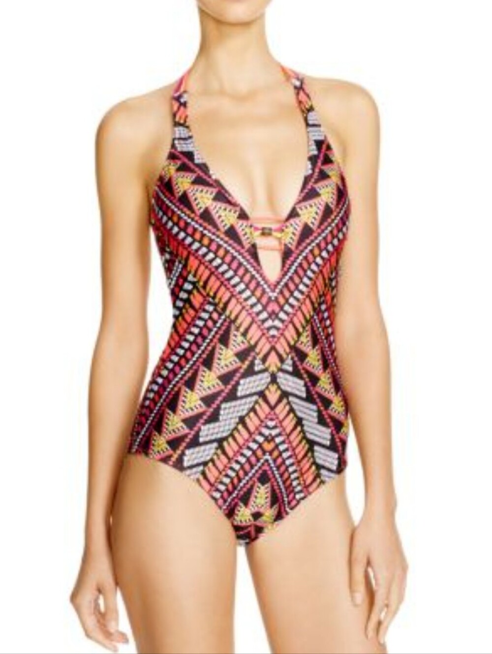 BECCA CARAVAN HALTER ONE PIECE SWIMSUIT S